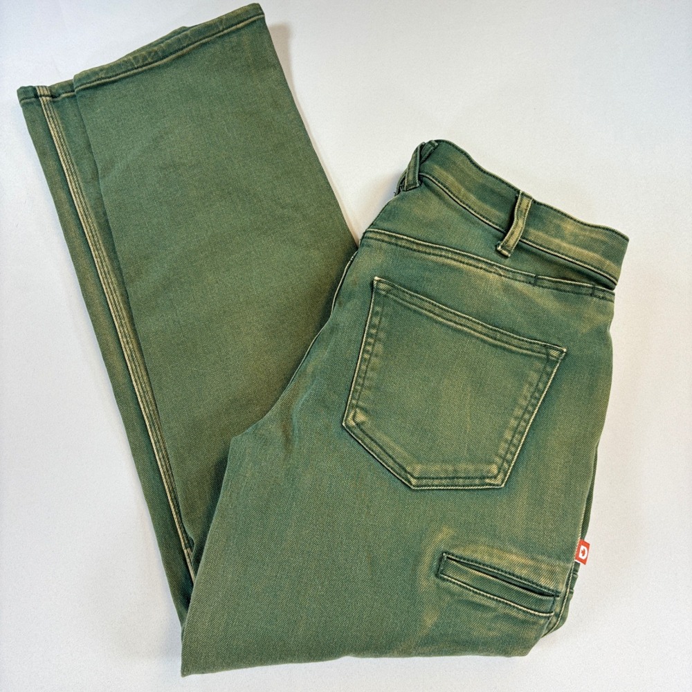 Dovetail Workwear Shop Pant Women 6 Olive Green Denim Button Fly Carpenter Pants
